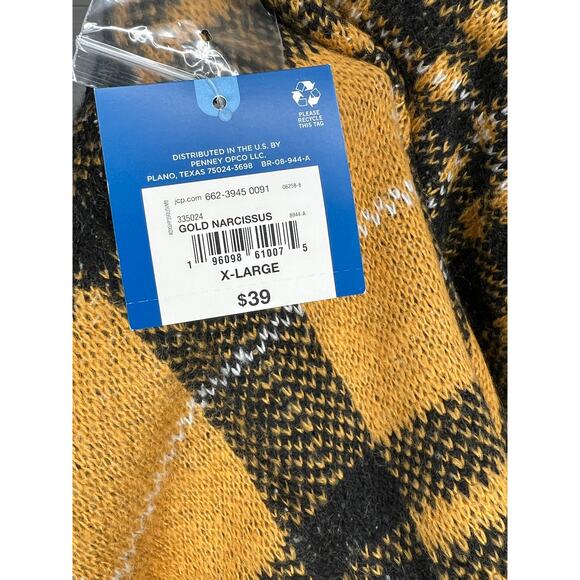 Arizona Jean Co "Gold Narcissus" plaid sweater vest NWT size XL - Picture 4 of 5